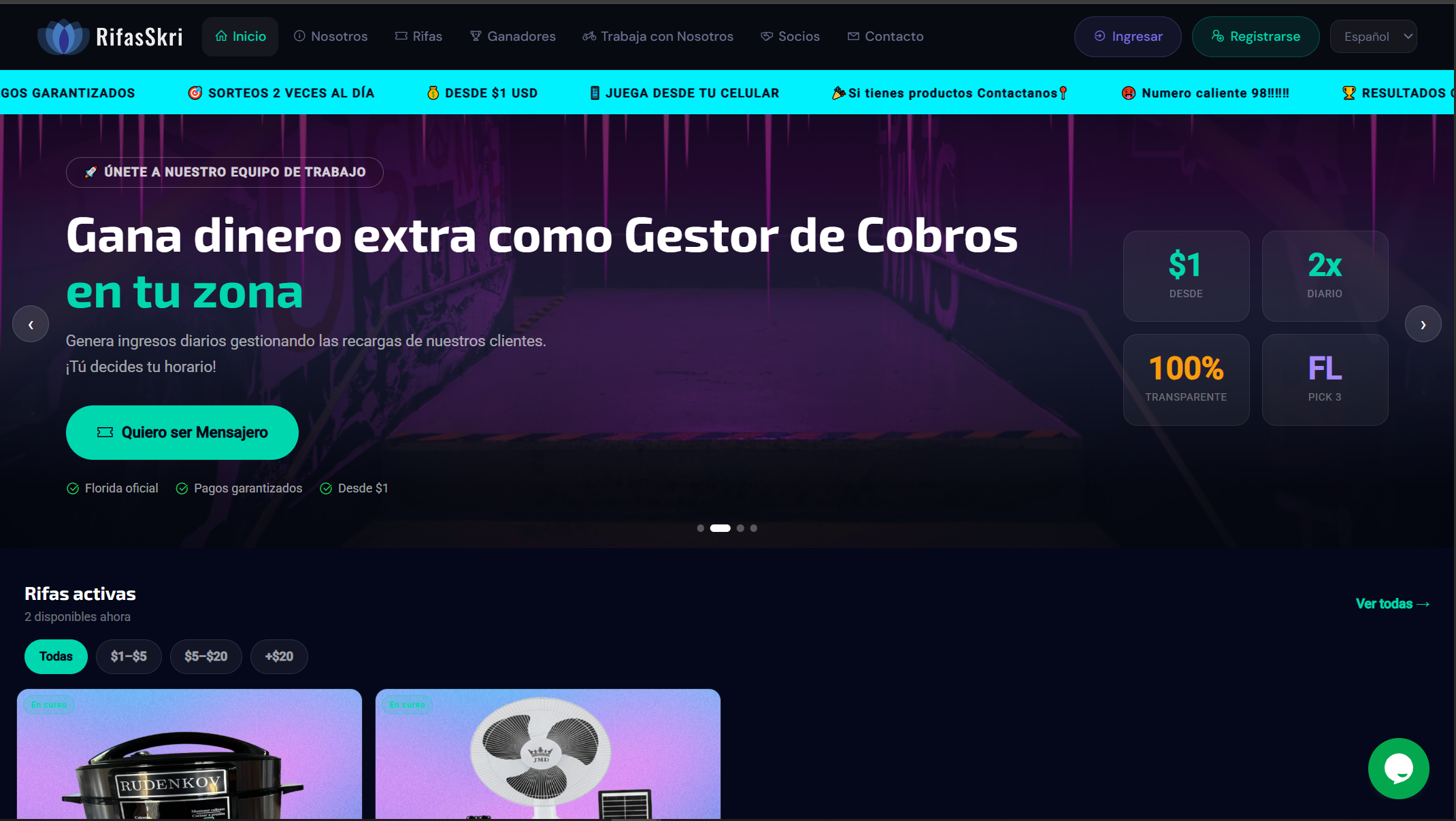 RifasSkri — Plataforma de Rifas Online