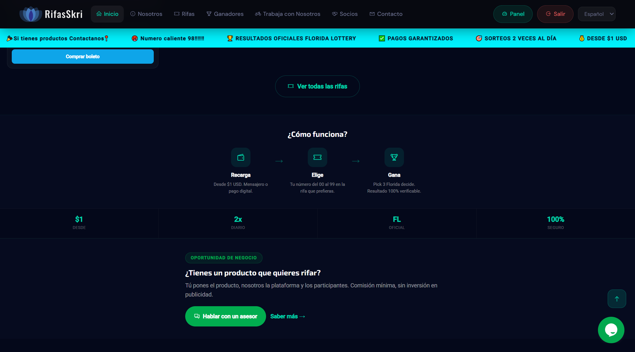RifasSkri — Plataforma de Rifas Online