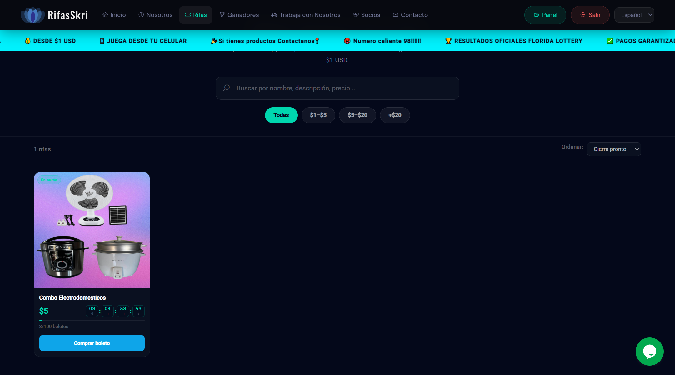 RifasSkri — Plataforma de Rifas Online